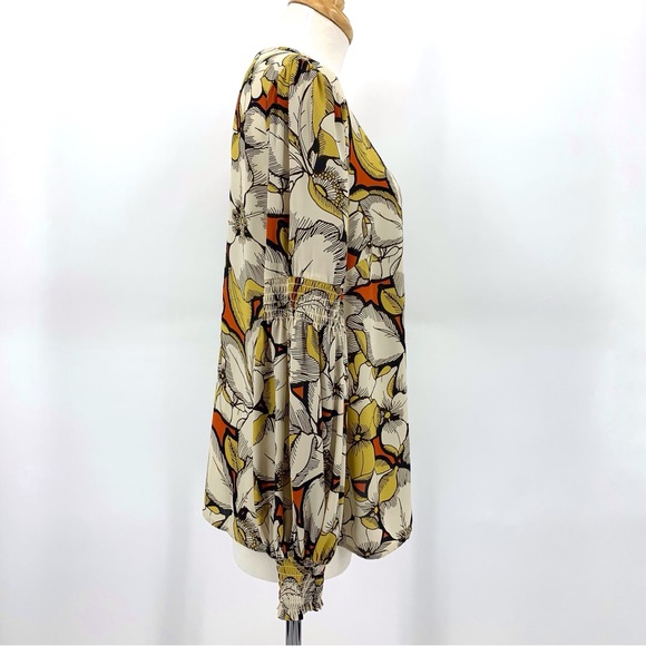 Cabi Sequel Blouse #3954, Yellow Floral V-Neck Long Sleeve Blouse, Small - Picture 10 of 16